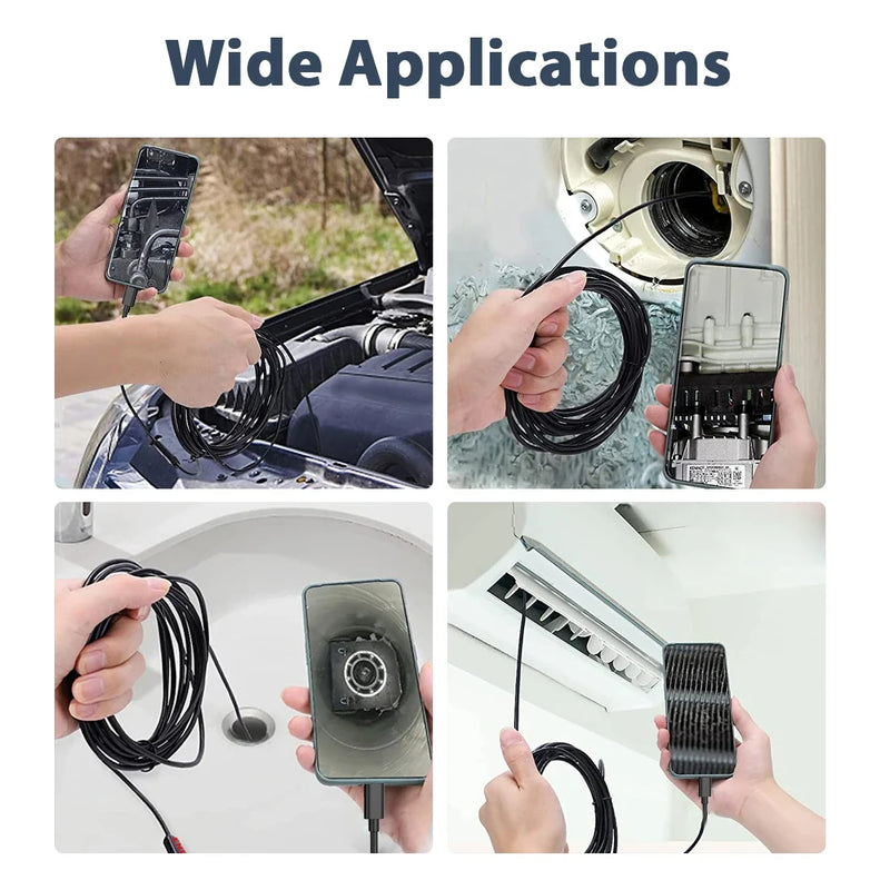 5.5/7mm Usb Automotive Piping Sewer Video Endoscope Inspection Camera For Android Smartphone Cell Phone Drain Endoscope