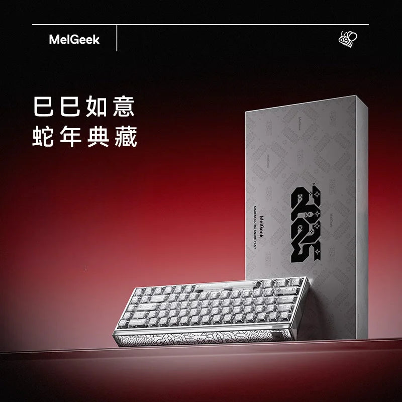 MelGeek MADE68 Ultra Magnetic Axis Keyboard Custom Limited Edition Gift Box TTC White Snake Magneto OG Switch Gaming Keyboard