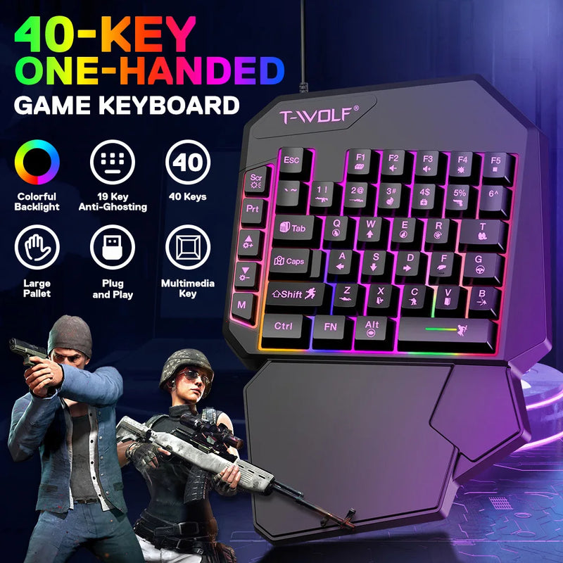 Kit Mobilador Gamer Kit Gaming Keyboard Mouse Mobile Games Converter 3 In 1 Combo One Hand Keyboard for PUBG Mobile Games TF900