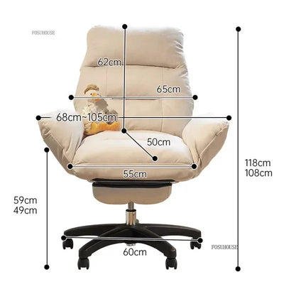 Nordic Technology Cloth Computer Armchair Study Home Furniture Lift Swivel Office Chair Comfortable Long-sitting Gaming Chairs X