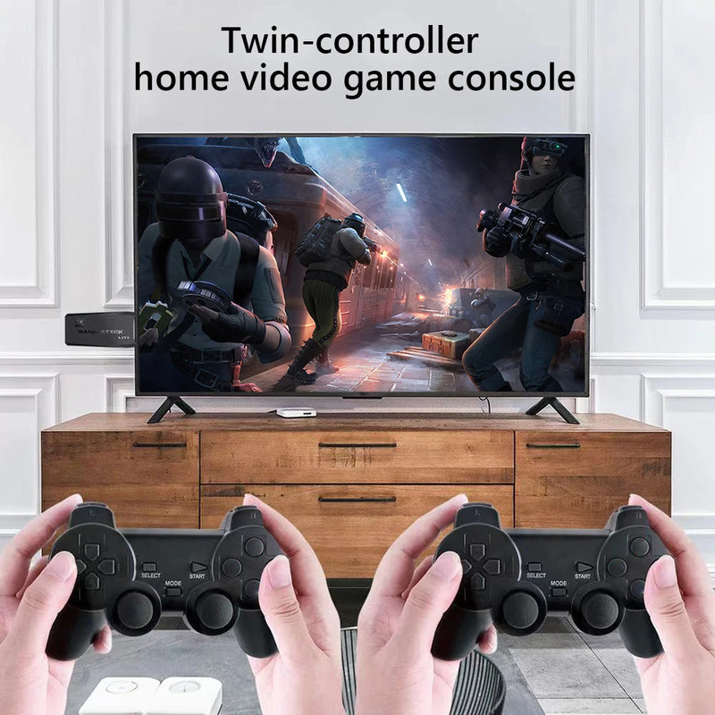 Video Game Sticks M8 Console Game Stick 2.4G Dual Wireless Controller 9 Emulator HD Output 10000+ 64G Retro Game for Kids Gifts