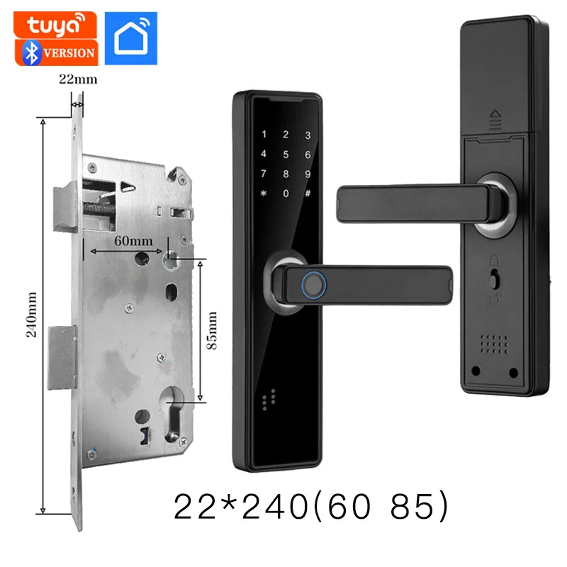 Tuya APP Intelligence Lock Biometric Fingerprint Smart Keyless Access Password IC Card Smartlife Support 5 Language