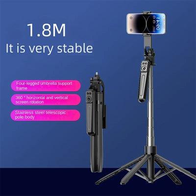 FANGTUOSI 1800mm Tripod for Smartphone Camera,Tripods Stand with Bluetooth shutter Wireless Selfie Stick Steady brackets holder