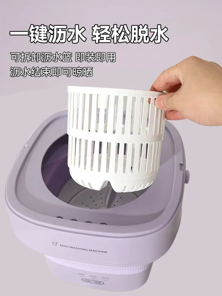 220V DAEWOO Portable Washing Machine - Foldable Mini Laundry Washer for Underwear and Socks