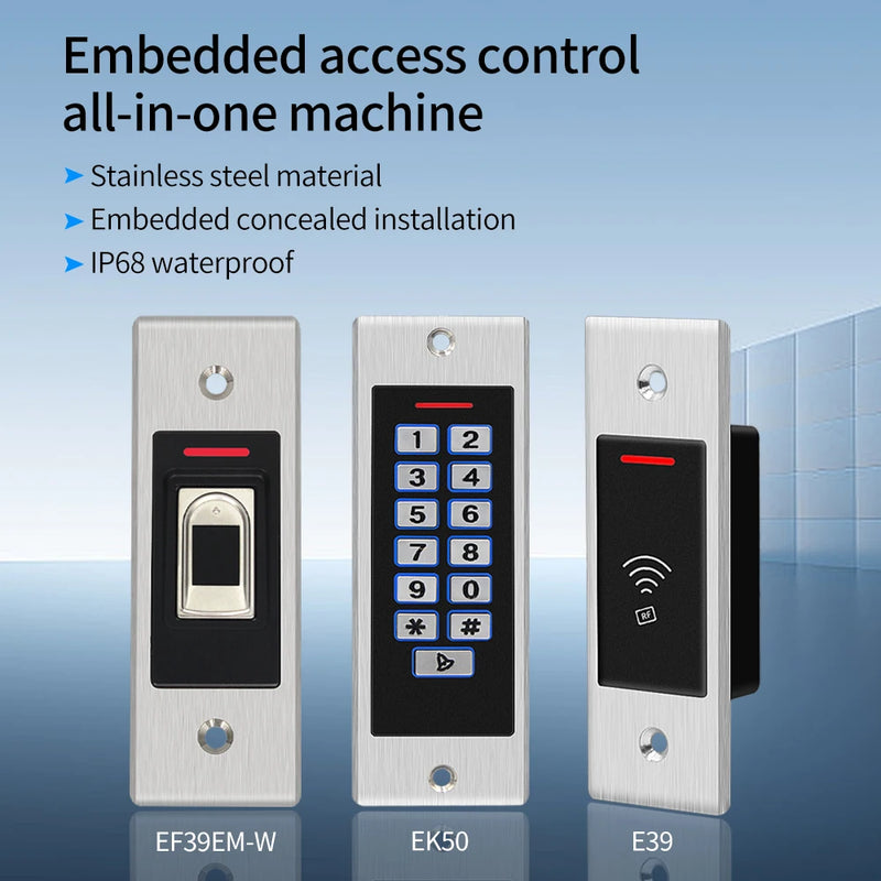 Biometrics Fingerprint Door lock Opener Access Control System Keypad Standalone Access Controller Metal Embedded RFID EM Reader