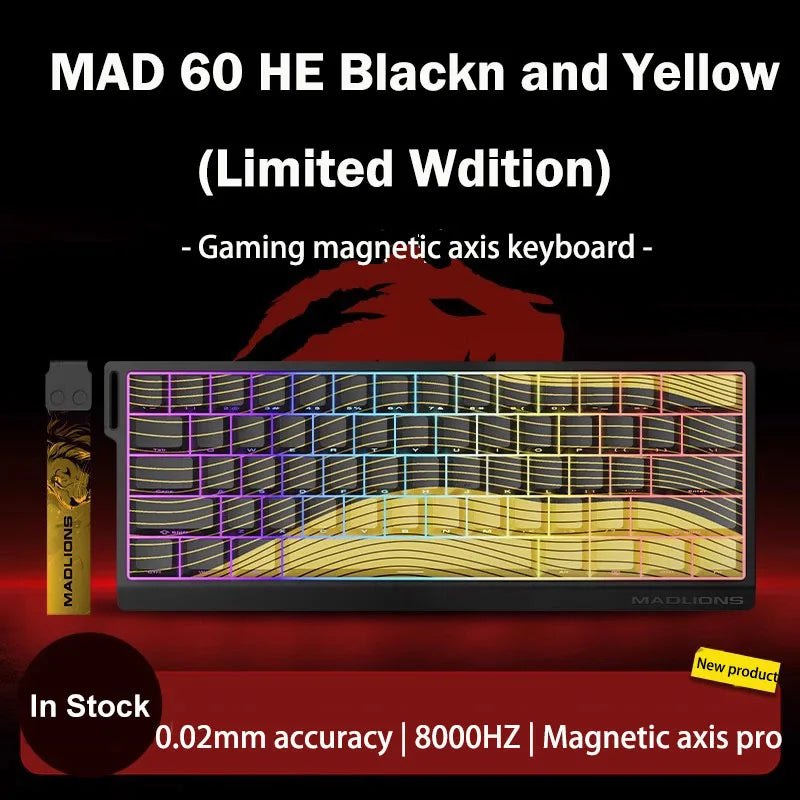 FGG Original MADLIONS Mad 60/68 HE E-sport Magnetic Switch Keyboard 0.02 RT 8K HZ Wired RGB Hot Swap 0.125ms Latency Customized