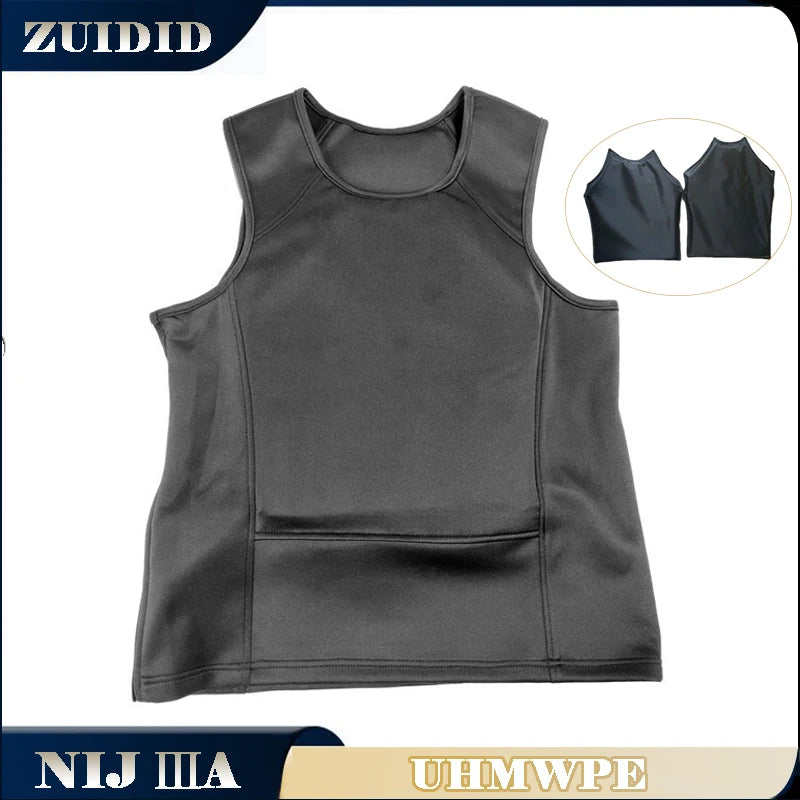 Ballistic Vest NIJIIIA 3A Concealable Armor Undershirt Sleeveless Bulletproof  T-Shirt