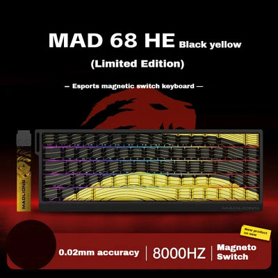 MADLIONS Mad60 Mad68 HE Mechanical Keyboard Wired 8k Polling Rate Magnetic Switch Customized Gaming Keyboard Pc Gamer Accessory