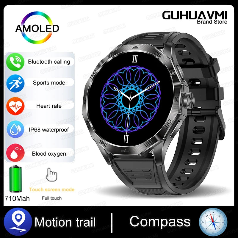 New Sports Track Smart Watch 1.85-Inch Ultra HD AMOLED Screen 710 Mah Battery Bluetooth Call SmartWatch For Huawei Android IOS