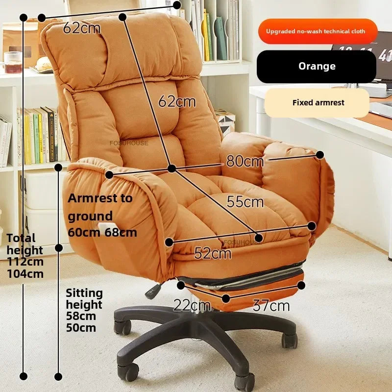 Luxury Ergonomic Office Chairs Dormitory Gaming Chair European Home Furniture Backrest Computer Armchair Bedroom Lazy Sofa Chair