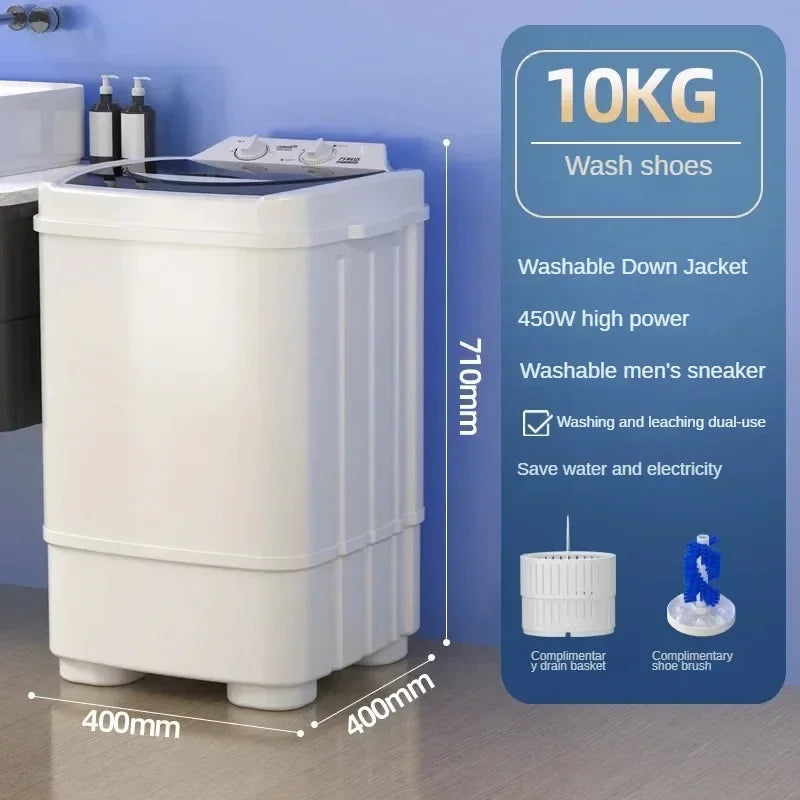 10 kg large capacity fully automatic washing machine dormitory mini small home rental house new floor washing machine