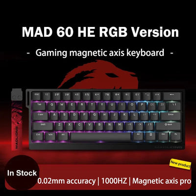 FGG Original MADLIONS Mad 60/68 HE E-sport Magnetic Switch Keyboard 0.02 RT 8K HZ Wired RGB Hot Swap 0.125ms Latency Customized