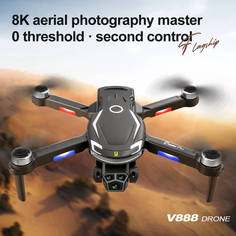 XIAOMI V888 Drone 4K GPS Triple Camera Professional Obstacle Avoidance Optical Flow Positioning Brushless Upgraded Quadcopter RC