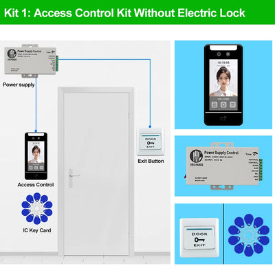 Face Recognition Access Control System Kits door Employee Attendance Reader 5Inch Dynamic Facial Waterproof RFID Password