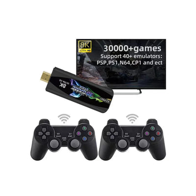 X3pro Dual System Game 8K Retro Video Games Console with Wireless Controller 3D USB Stick 64G 30000+ Games For PSP TV BOX