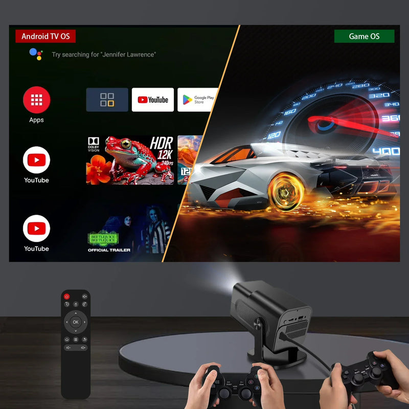 Project Hcs350 Pro Retro Video Game Consoles Handheld Game Console WIFI Portable Intelligent Quad Core Projector Arm Cortex-a53