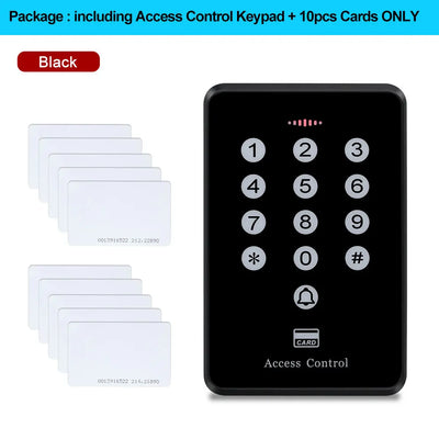 Cheap Standalone Access Control System Kit RFID Keypad 125KHz Card Reader Access Controller Keyfobs for Home OBO Hands