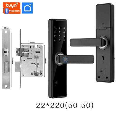 Tuya APP Intelligence Lock Biometric Fingerprint Smart Keyless Access Password IC Card Smartlife Support 5 Language