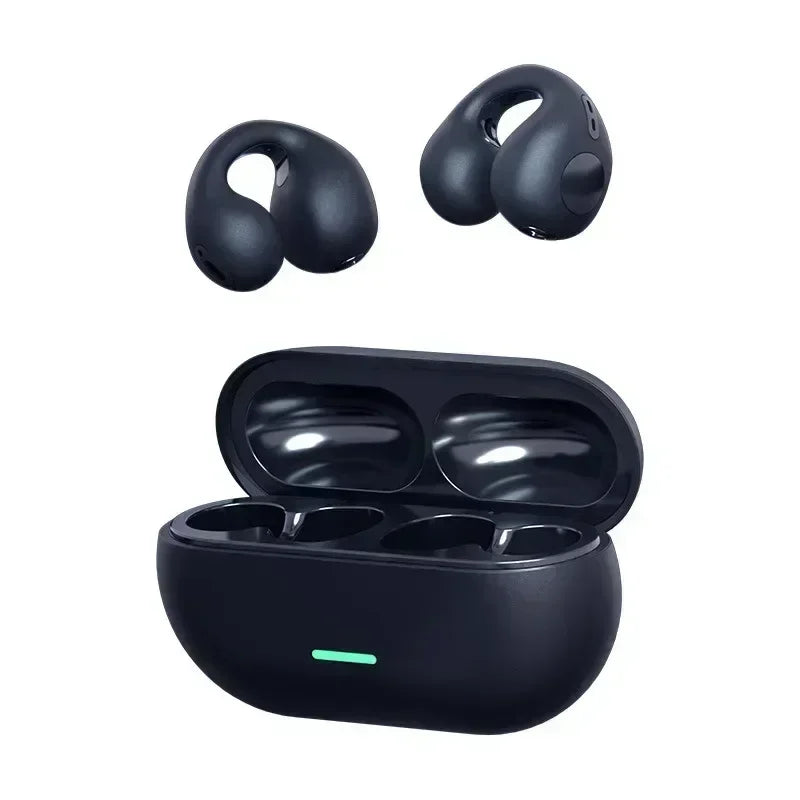 NEW T75 Wireless Bluetooth Bone Conduction Headphones Clip Ear Music Noise Canceling Headset HD Call Sports Gaming Earphone