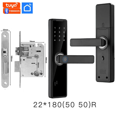 Tuya APP Intelligence Lock Biometric Fingerprint Smart Keyless Access Password IC Card Smartlife Support 5 Language