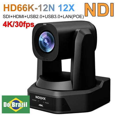 4K PTZ NDI Camera 12X 20X Optical Zoom AI Auto Tracking with PoE HDMI/SDI/USB/IP Live Streaming PTZ Camera for Church Services