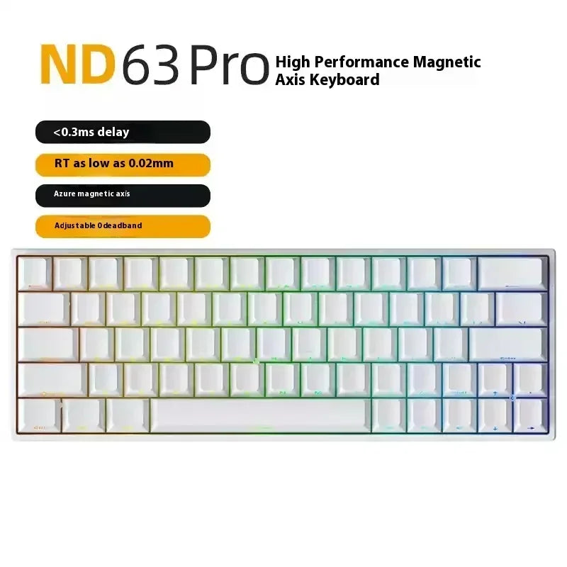 IROK ND63pro Aluminum Alloy Magnetic Mechanical Gaming Keyboard Full Key Hot-swappable  Macro Defines 8Khz Wired Gaming Keyboard