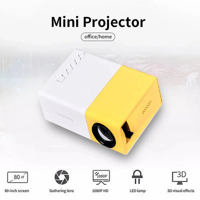 YG300 can be connected to mobile projector, mini portable high-definition Children's Projector ，suitable for home theater use