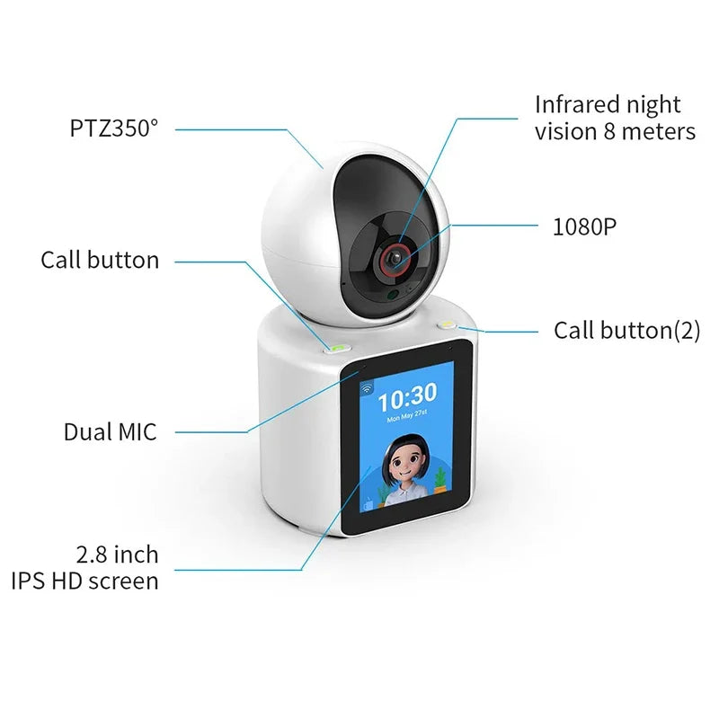 WiFi Camera Wireless Baby Monitor Auto Tracking Ai Human Detection Indoor Home Secuiryt Surveillance PTZ Cameras