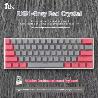 Rk Royal Kludge Rk61 2.4g Wireless Mechanical Keyboard Bluetooth Triodo 61 Rgb Backlit Mini Player Keyboard Hot Swappable