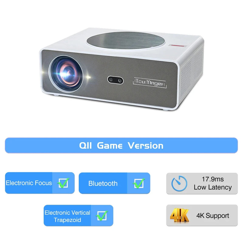 Touyinger Q11 Full Hd Android 12 Projector 4K 8K Movie Projector 28000 lumens 3+64G Projectors For Home Theater Game Devices