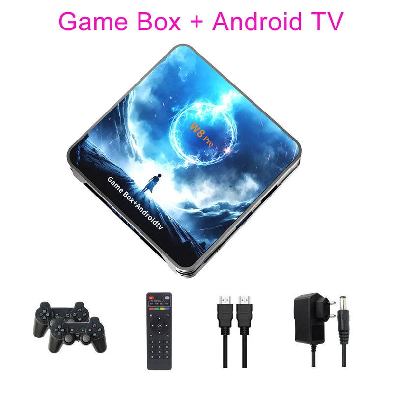 W8 Pro Game Box 10000+ GAMES Android14 HD 6K Game Console 8GB 128GB WiFi 5G 4G Wireless Controller AIIwinner H313 Smart Game box