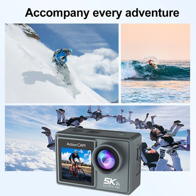 New 5K 30FPS 48MP WiFi Action Camera Ultra HD 2 Inch Touch Screen 30M Underwater Camera With 900mAh Polymer Lithium Battery