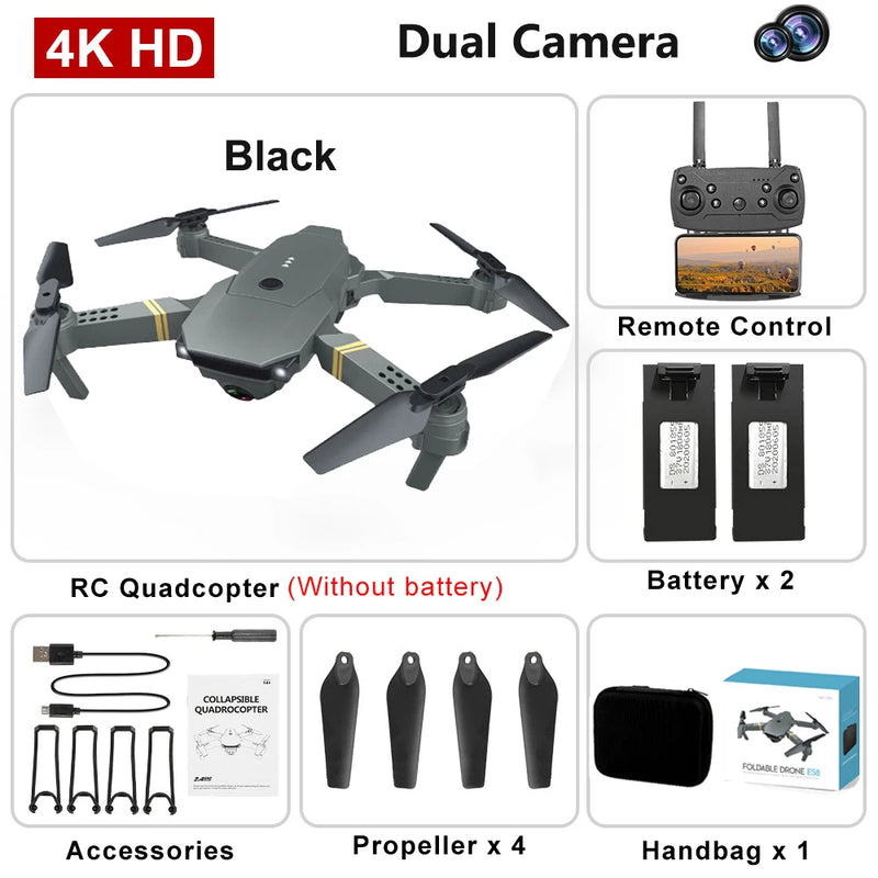 NEW RC Drone WiFi FPV Altitude Hold Foldable RC Drone with Battery 6-axis Quadcopter 4K HD Camera RC Drone Helicopter Drone Gift