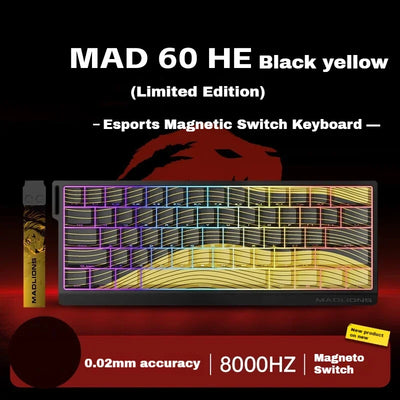 MADLIONS Mad60 Mad68 HE Mechanical Keyboard Wired 8k Polling Rate Magnetic Switch Customized Gaming Keyboard Pc Gamer Accessory