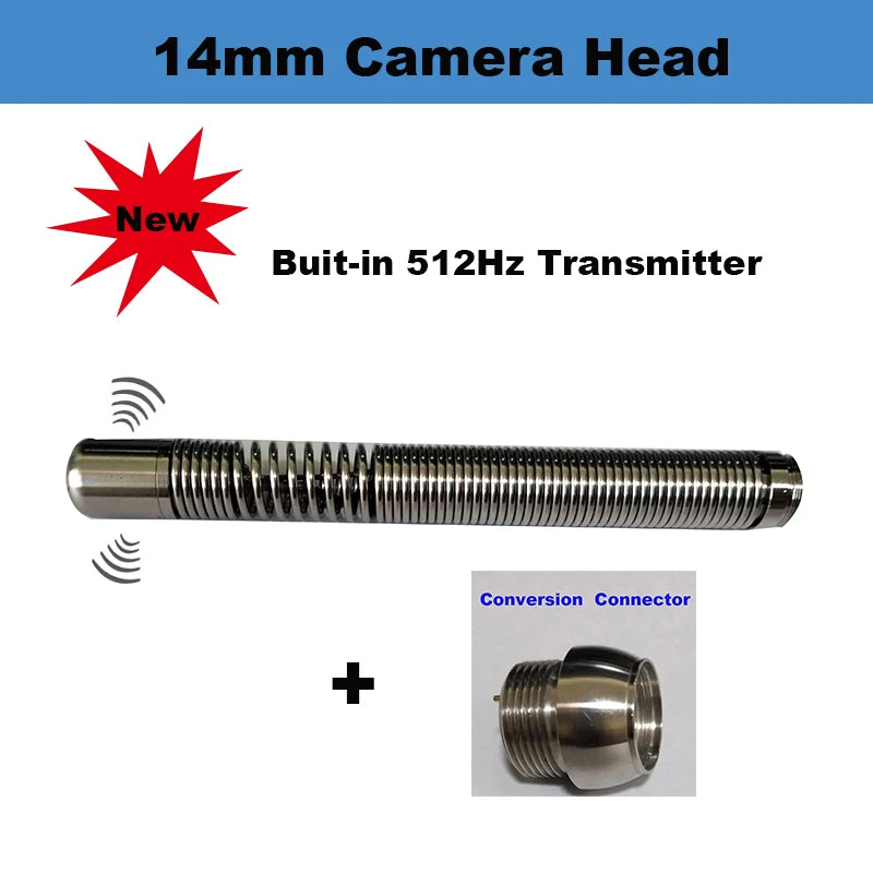 14mm Camera Head IP68 512Hz Built-inTransmitter 304 Waterproof Locator Pipe Sewer Drain Inspection Endoscope Camera,TIMOOK