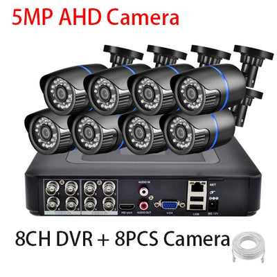 Gadinan 5MP 1080P Bullet Video Surveillance AHD DVR Recorder Waterproof Camera 24 infrared lights AHD CCTV Camera System Kit