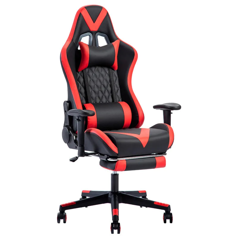 comfortable custom anji pu leather reclining PC computer chair silla gamers racing gaming chair with footrest