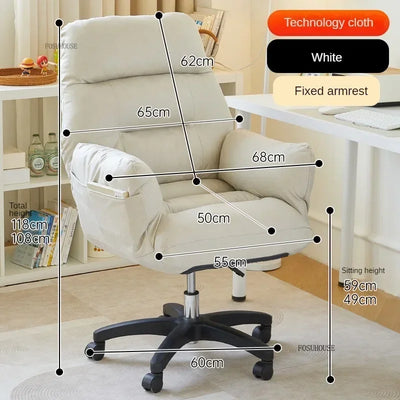 Nordic Technology Cloth Computer Armchair Study Home Furniture Lift Swivel Office Chair Comfortable Long-sitting Gaming Chairs X