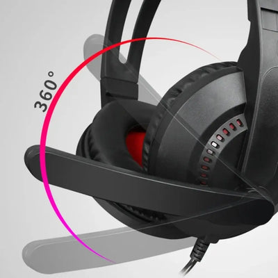 Luminous Computer Wired Headphone Adjustable with Microphone Wired Gaming Earphones A2 Large Ear Cups RGB Lighting Headset