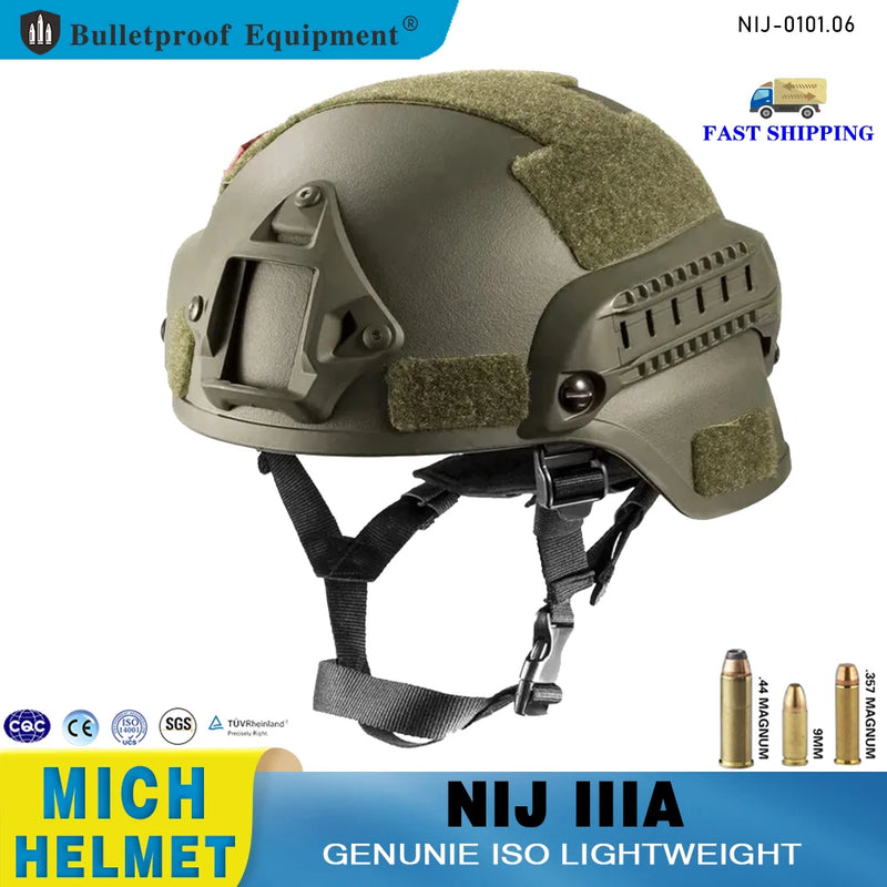 Best Protection Lightweight ISO Genuine NIJ IIIA MICH  Bulletproof Helmet For Army Combat Police Military