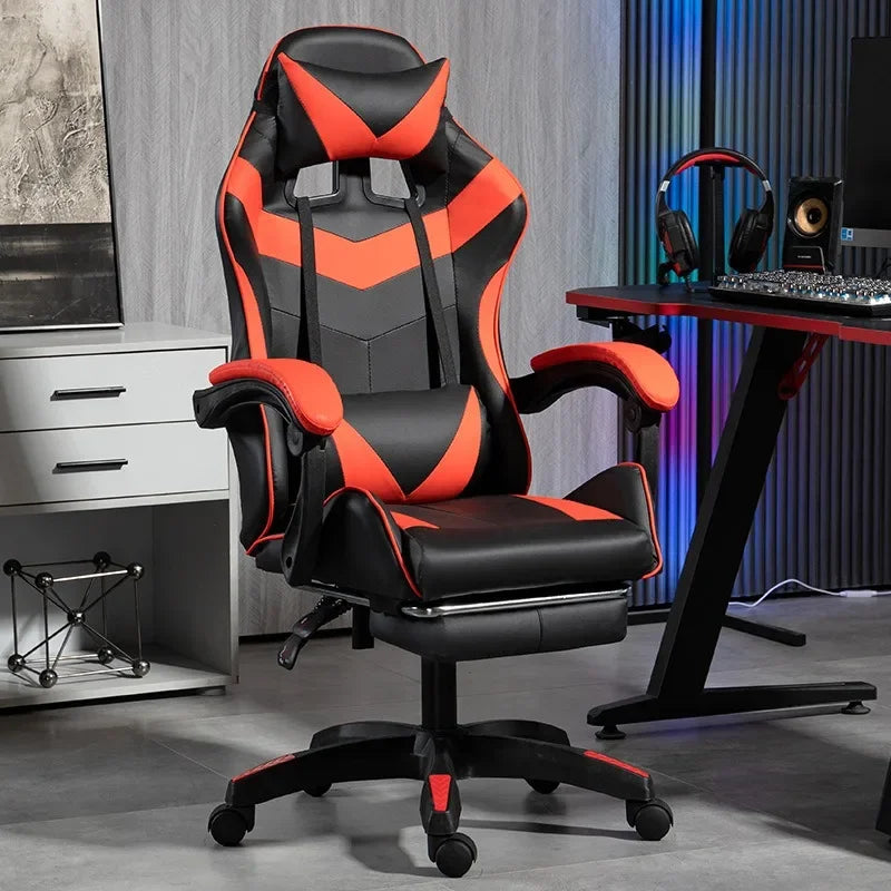 Gaming Chair,Backrest and Seat Height Adjustable Swivel Recliner Racing Office Computer Ergonomic Video Game Chair with Footrest