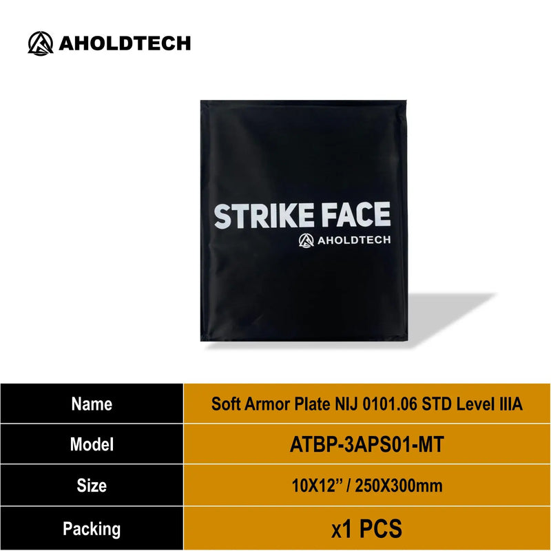 Aholdtech 10X12 Genuine ISO NIJ IIIA 3A Ultra Light Soft Hard Armor Plate Bulletproof Plate For Self Defense Security Protection