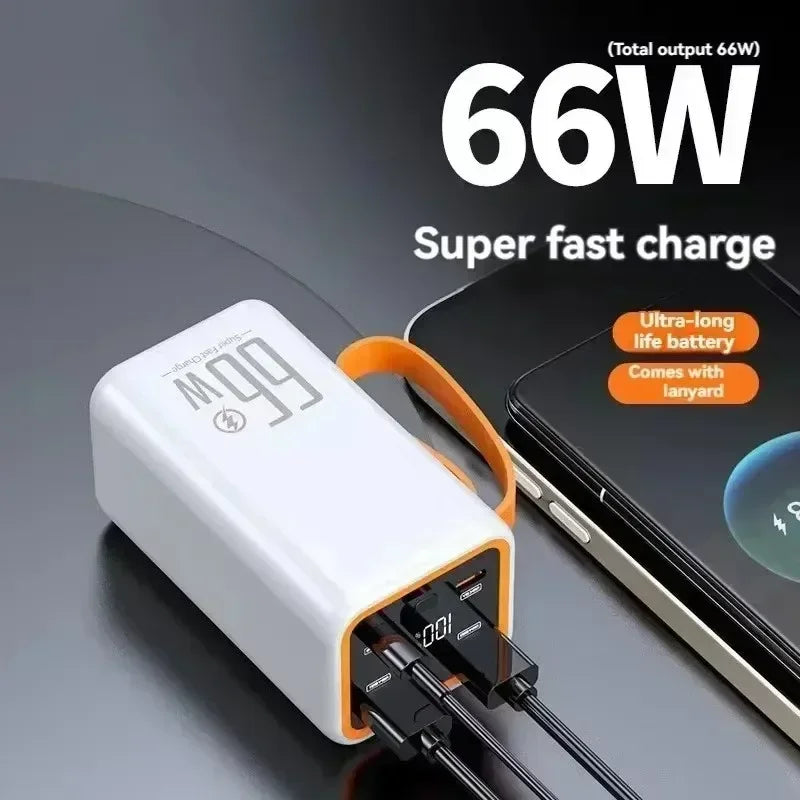 Mini Fast Charging Power Bank, 20W Bidirectional, 30000mAh, 66W, Compact and Suitable for Apple and Android Mobile Power Supply