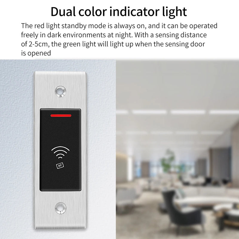 9-18V 125Khz RFID Reader Keyless Door Opener Metal Access Control Keypad IP66 Waterproof Embedded Mount Fingerprint Card Reader