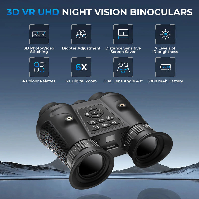 Night Vision Goggles 4K UHD Night Vision Binoculars 3D VR Infrared Vision Tactical Helmet Mounted Night Vision Binoculars