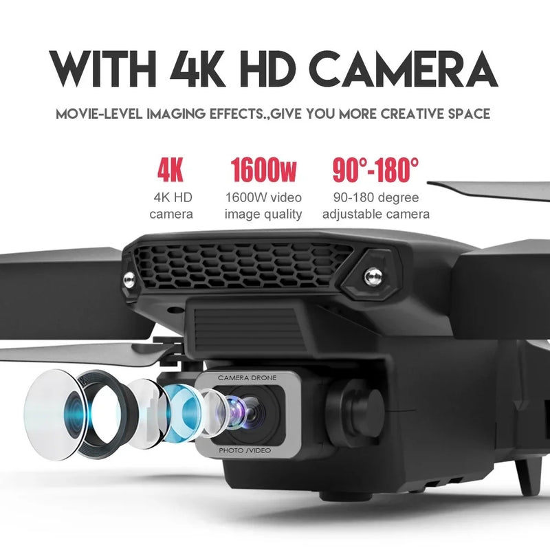 XIAOMI E88Pro RC Drone Professinal 4K Wide-Angle HD 1080P Camera WiFi FPV  Height Hold Foldable Drone Quadrotor Helicopter Toys