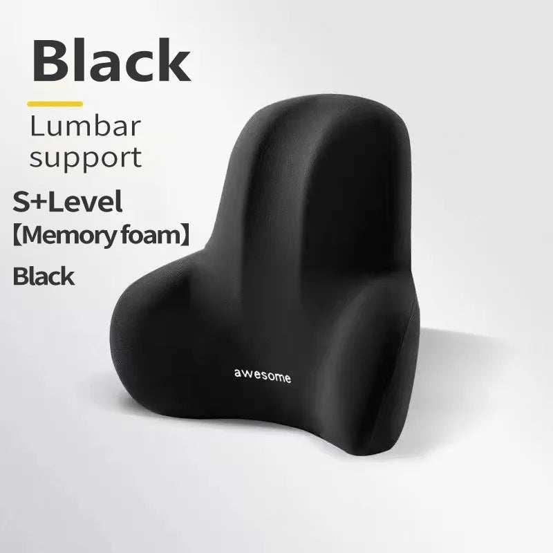 Memory Foam Lumbar Back Cushion for Car Office Gaming Chairs and Postpartum Waist Support Multi Functional Pain Relief Pillow