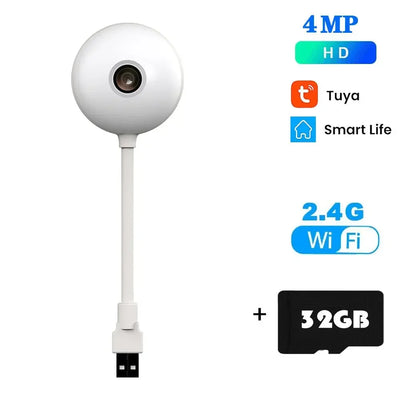 2K Tuya 4MP Mini WiFi Camera Indoor Security Camera 2 WAYS Talk for Baby Monitor Wireless IP Surveillance AI Auto Tracking Cam