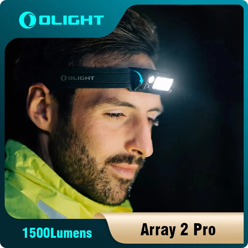 OLIght Array 2 Pro flashlight 1500 lumens headlights,USB Type-C charging,Including Headlamp Strap / Lamp Head / Battery Pack