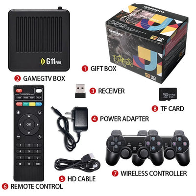 G11 Pro Retro Home Console Built in 10000+ Retro Games HD Video Game Console Plug and Play with 2.4G Wireless Dual Controllers